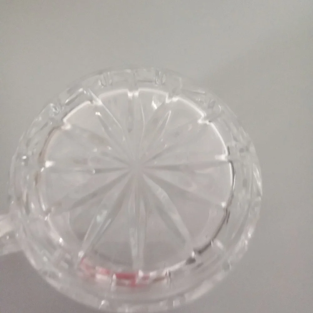 Vintage Clear Pressed Glass Creamer Pitcher Wheat Starburst Pattern Small 3in